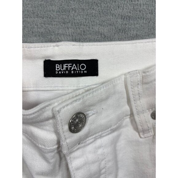 Buffalo‎ David Bitton Womens White Distressed Mid Rise Bermuda Jean Shorts 8/29 - Picture 2 of 8